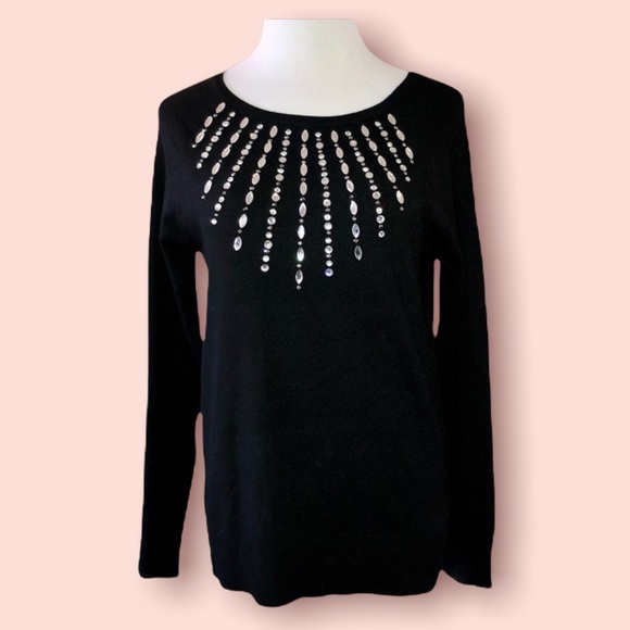 Vila Milano Sweaters - Vila Milano Black Rhinestones